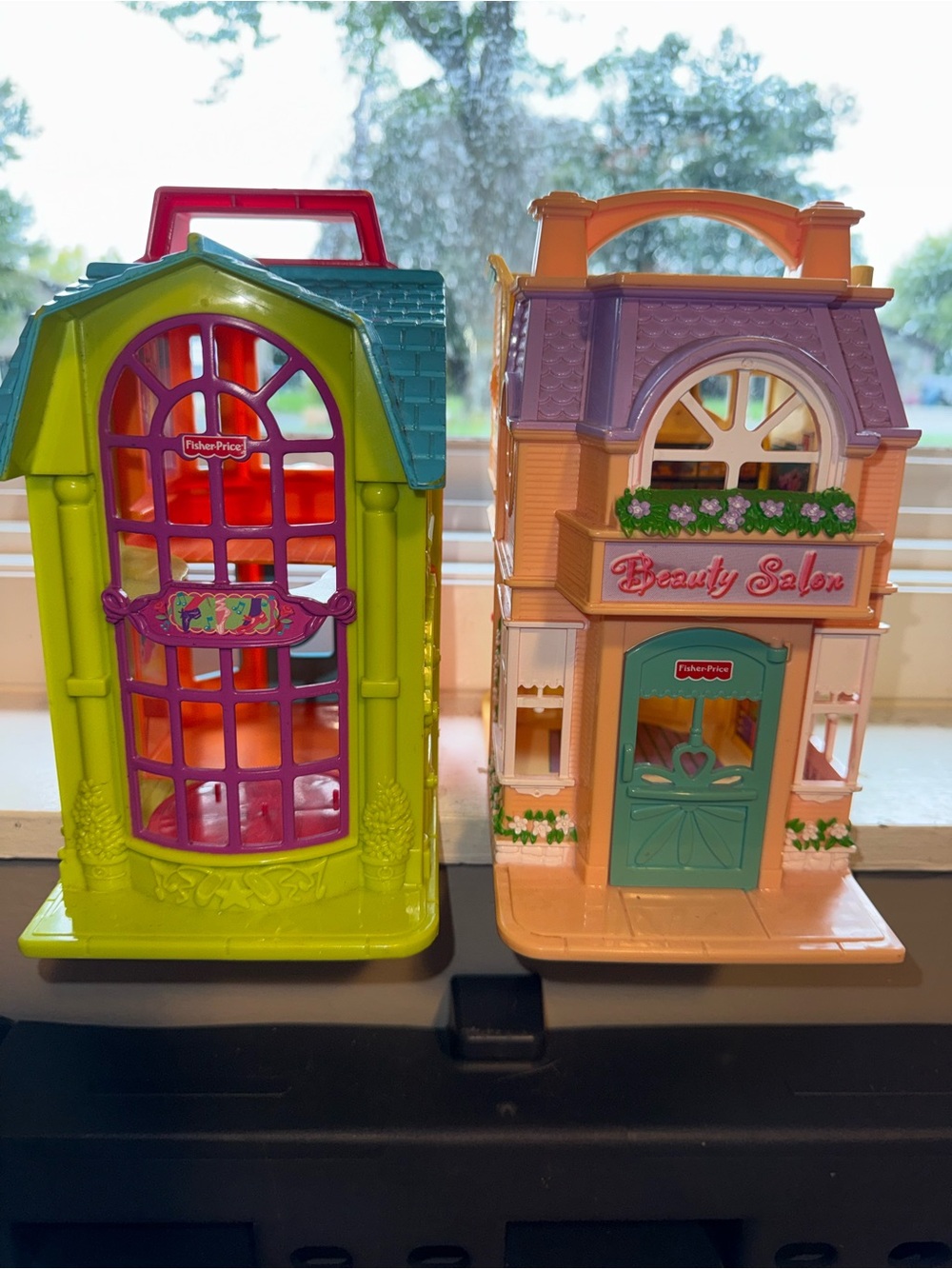 Fisher price dance studio and pet store buildings
